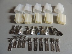 5 Sets 2 Pins Male Female Power Connectors ~ 6.3mm Spade type Molex Like