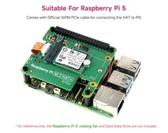 Official Pi PCIe to M.2 HAT for Raspberry 5, + HAT+ Board Only