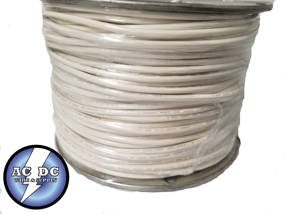 14 GAUGE WIRE WHITE 500′ FT PRIMARY AWG STRANDED COPPER POWER REMOTE MTW