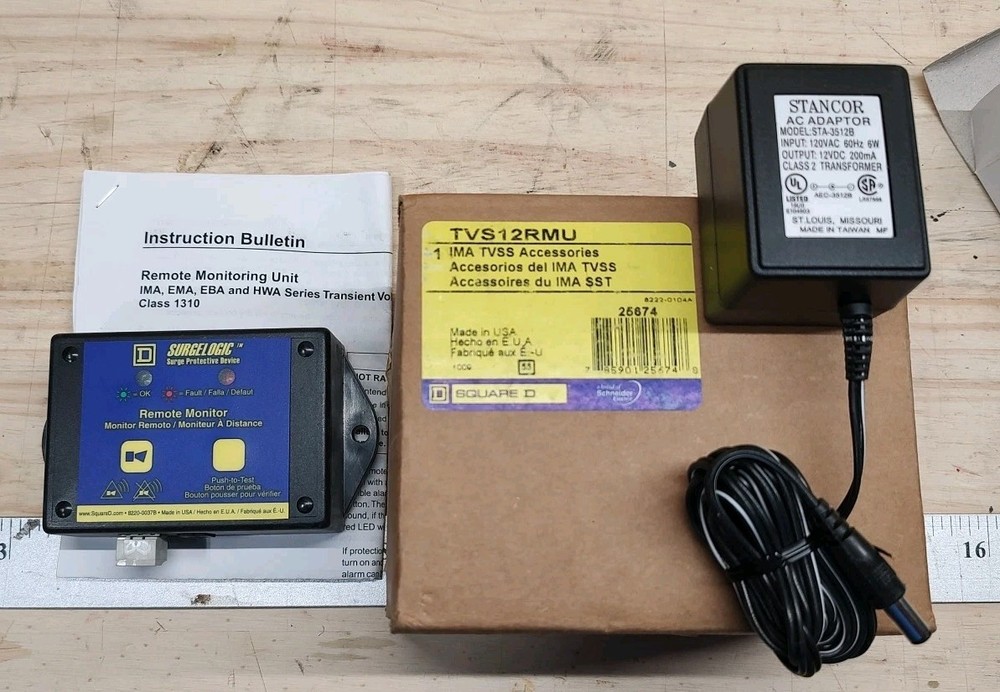 NEW Square D TVS12RMU Surge Protective Device Surgelogic w/ 12VDC Power Supply