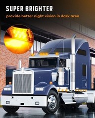 6pcs 6LED Amber LED Trailer Marker Light w/Chrome Bezel Assembly Side Marker Lig