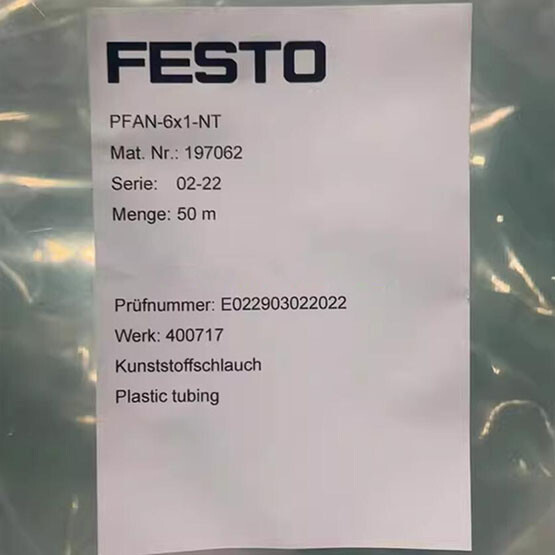 1 Pc. New PFAN-6X1-NT 197062 High-temperature resistant plastic tubing 50M