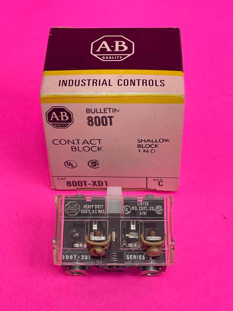 New Allen-Bradley 800T-XD1 Series C Contact Block 1 N.O Shallow, 30mm