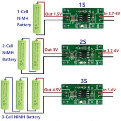 NIMHCRTA 1A 1 2 3 Cell 1.2V 2.4V 3.6V NiMH Rechargeable Battery Dedicated