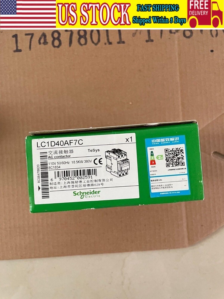 SCHNEIDER ELECTRIC LC1D40AF7C LC1D40AF7 CONTACTOR 110V FAST FREE SHIPPING!