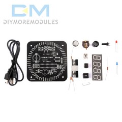 DIY Rotating LED Alarm Electronic Digital Clock Kit Learning Board 5V DS1302