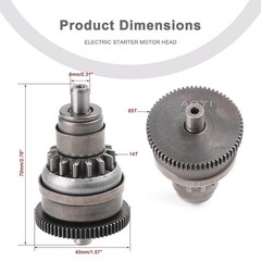GY6 Starter Clutch Bendix 49CC 50CC 139QMA 139QMB 4-Stroke Chinese Scooter