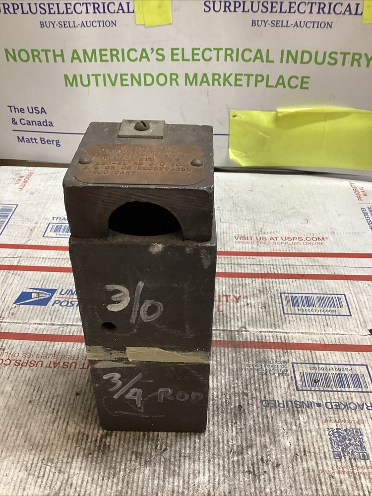 ERICO CADWELD STD RBC-2L MOLD RB 3/0 to 3/4 GR RUN & TAP #200 CART ED4U 3295