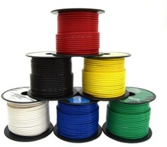 US 14 AWG BLACK WHITE GREEN & RED THHN STRANDED PURE COPPER WIRE, many lengths