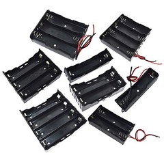C/D/AA/AAA x 1-10 Battery Holder Box With Wire Case Connector Open or Enclosed