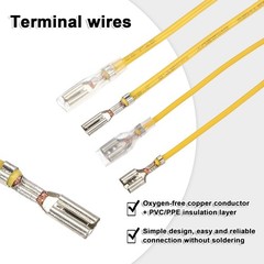 20Pcs Female Spade Crimp Terminal 2.8mm & 6.30mm 20cm Wires, Yellow