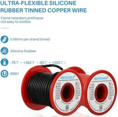 16 Gauge Silicone wire spool red and black each 50ft Flexible 16 AWG St