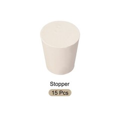 Solid Lab Rubber Stoppers Drilled Silicone Plugs 17-23mm/Beige/ 15Pcs