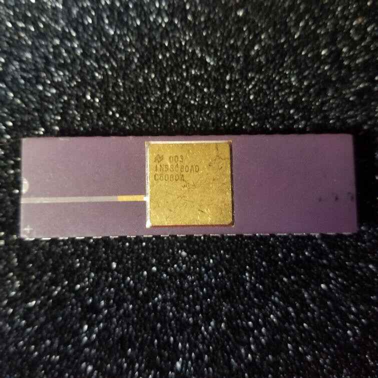 Vintage National Semiconductor INS8080AD C8080A Gold/Ceramic CPU, working 100%