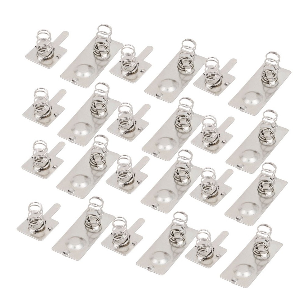 12 Pairs AA Batteries Metal Battery Spring Contact Plate Replacement Silver Tone
