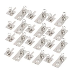 12 Pairs AA Batteries Metal Battery Spring Contact Plate Replacement Silver Tone
