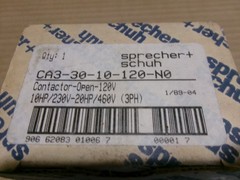 Sprecher+Schuh CA3‑30‑10‑120‑N0 3‑Pole 30Amp 120VAC Motor Contactor 10HP/20HP AK