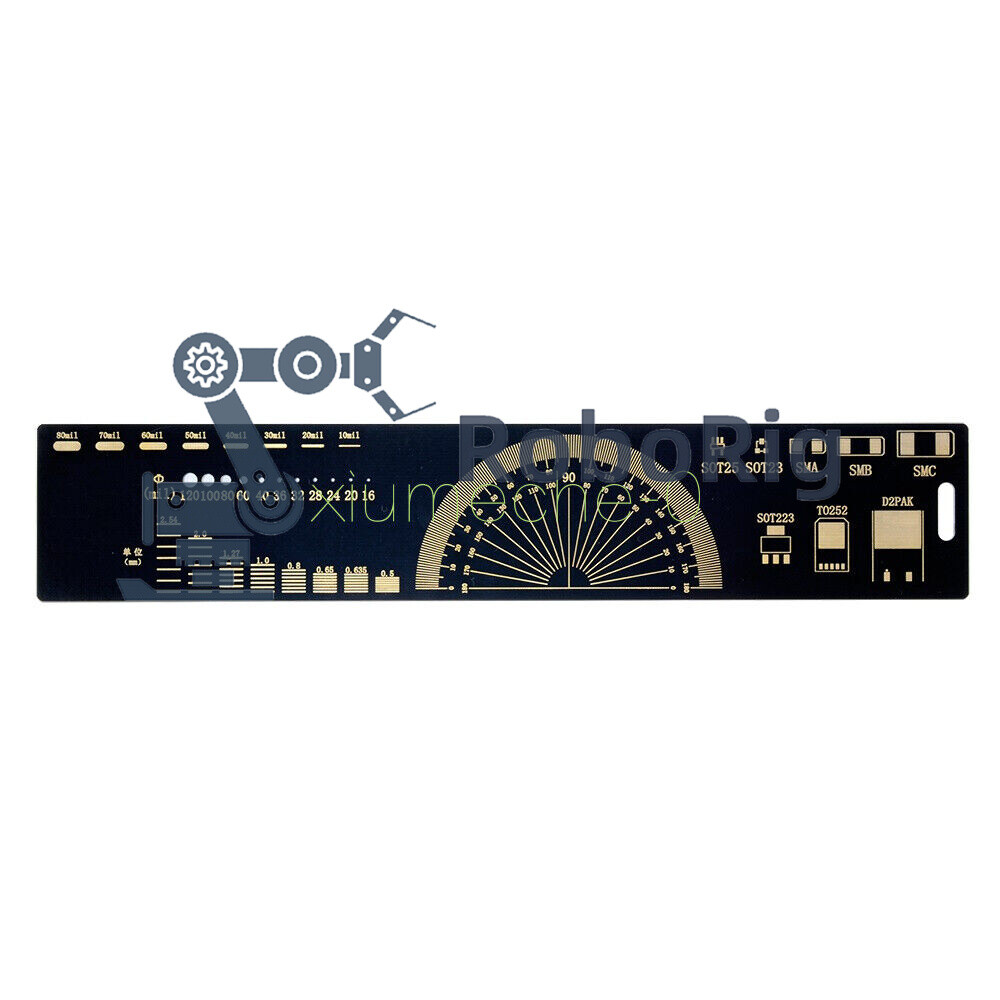 20cm Multifunctional PCB Ruler PCB Measuring Tool Angle Measure Meter Black M8