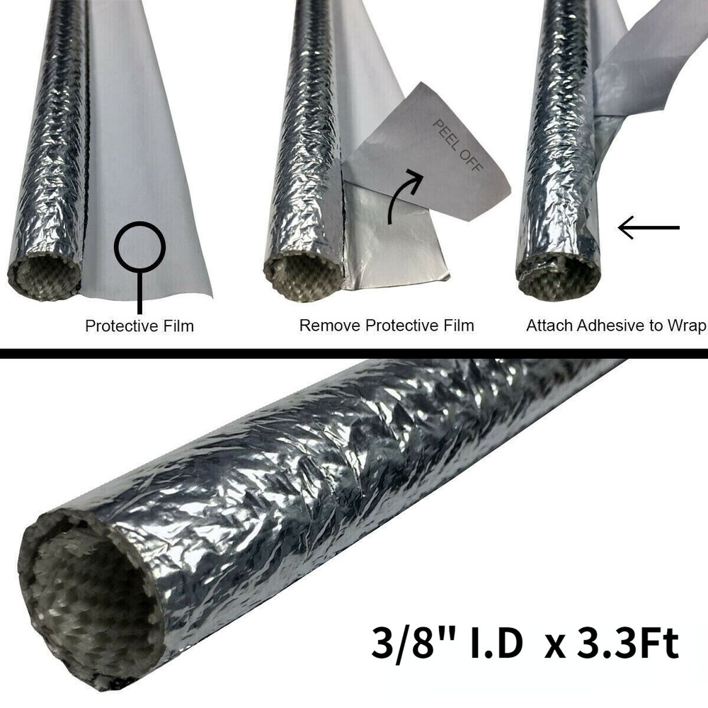 3/8″ Self Closed Aluminized Sleeve Heat Shield Protection for Wire Cable Hose 1M