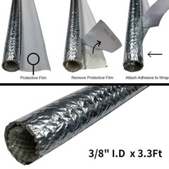 3/8″ Self Closed Aluminized Sleeve Heat Shield Protection for Wire Cable Hose 1M