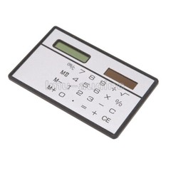 8-Digits Ultra Thin Mini Slim Credit Card Solar Power Pocket Calculator Travel