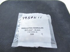 243411 New-No Box; MFG 1161050-S Bag-100 Wire Ferrule Insulated 0.5mm-6mm