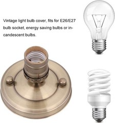 Bronze Electroplated Vintage Industrial Iron Lamp Bulb Socket Ho Color: Bronze