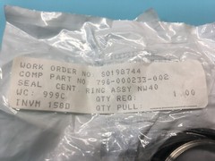 LOT OF 3 MKS HPS SEAL, CTRING,ASSY, NW40, S/V, 100312705, 188416