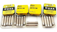Lot of 17 Bussmann MBO1 Fast Acting 1 Amp 1/4″ x 1-1/4″ Ceramic Fuses Vintage