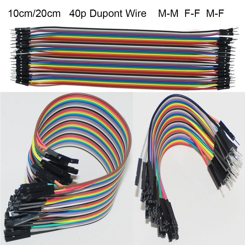 10/20cm 40p Dupont Jumper Wire Cable Connector 2.54mm M-M F-F M-F Test Line