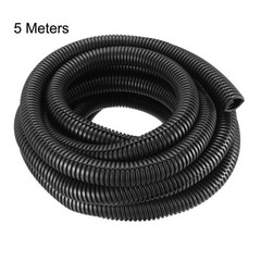 5 M 19 x 21 mm PVC Split Corrugated Conduit Tube for Garden,Office Black