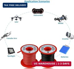 BNTECHGO 16 Gauge Silicone Wire Spool red and Black Each 50ft Flexible 16 AWG St
