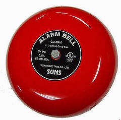 SUNS CB-6R-6 Red 6V Alarm Bell 6 Inch 6 Volt DC (6″ in 6 VDC)