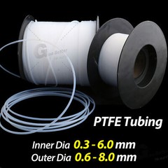 White / Transparent PTFE Tubing Air Tube High Temp Resistance 0.6-8.0 mm OD –