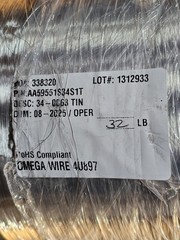 Omega Wire Solid Single Strand 34AWG Class-S Soft Tin Coated Wire 32LB