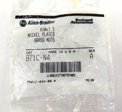 Allen-Bradley 871C-N4 Brass Nuts Nickel Plated (4 Nuts)