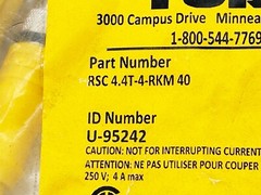 New Turck RSC 4.4T-4-RKM 40 Double Ended Cordset M12 Eurofast 7.8″ U-95242