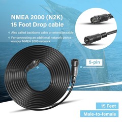 For NMEA 2000 N2K 15ft Drop Backbone Cable Fits Lowrance Simrad Garmin B&G IP67