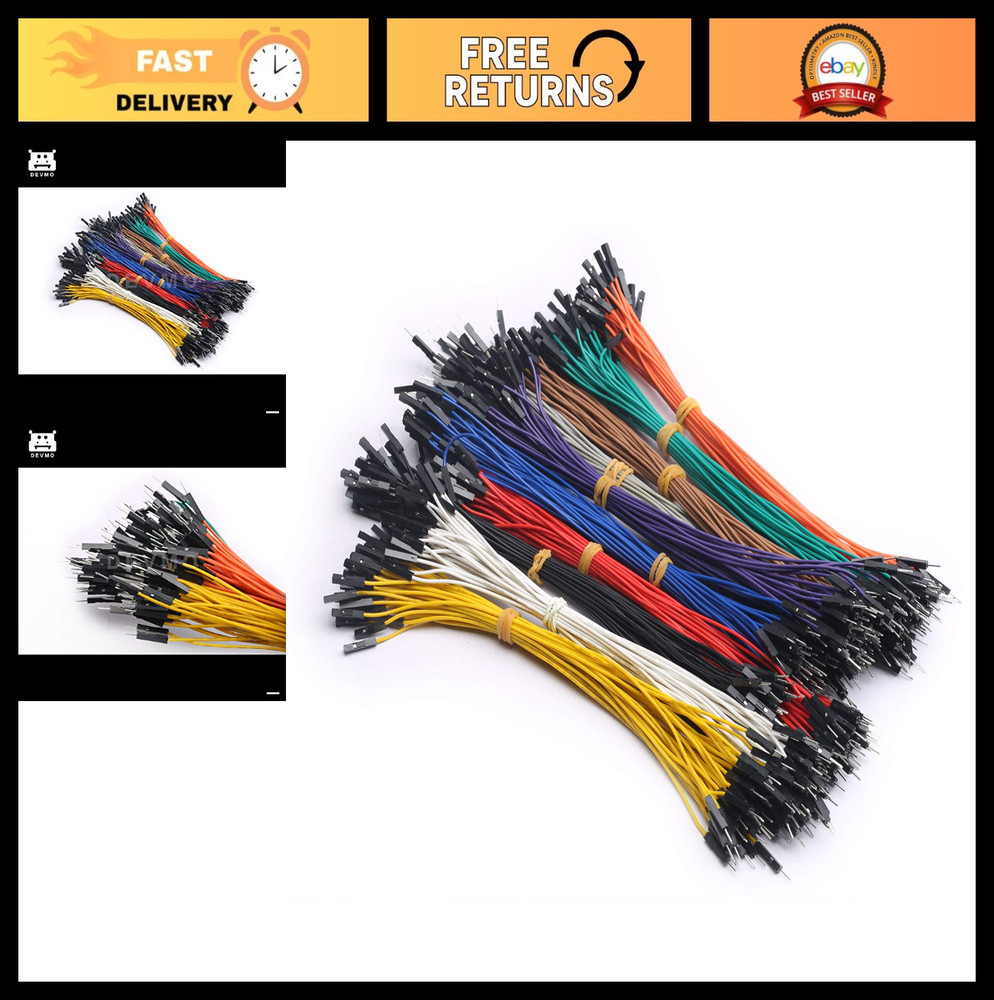Multicolored 50Pin Jumper Wire Ribbon Cables 20cm Male to Female – 50PCS for Ard