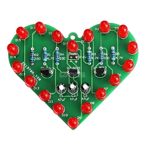 DIY Electronic LED Heart Soldering Project Teaching Learning Gift Seller