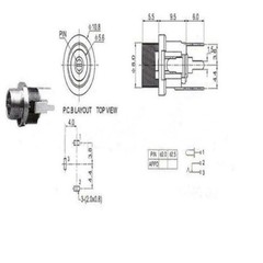DC Power Connector+jack Plug 10*5.5 X 2.1 mm Female-metal Panel Mount Socket New