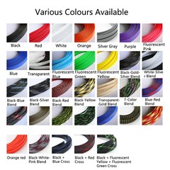 PET Expandable Braided Cable Tidy Sleeving Wire Harness Flexible Various Colours