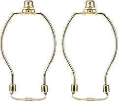 Polished Brass 6 Inch Lamp Harp Kit, 3/8 Inch Saddle Base Holes, Light Duty