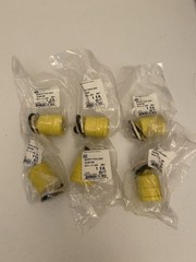 6x Daniel Woodhead 600 Watertite Pigtail Socket 15A 600V 300W 4½” Leads NEW NOS