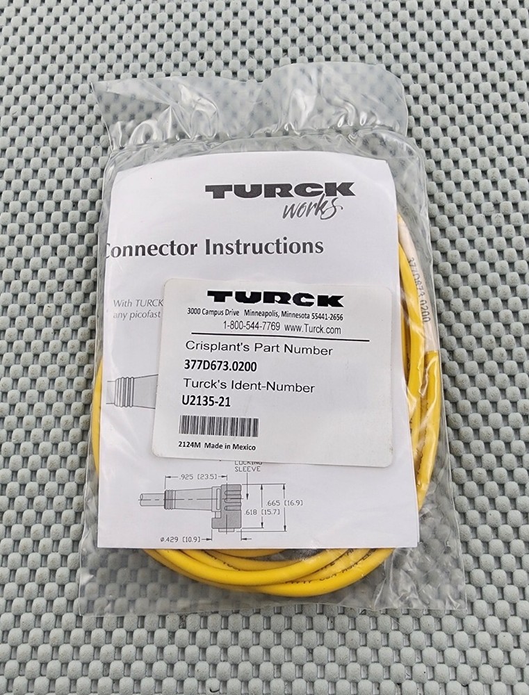 TURCK Cable Picofast Crisplant U2135-21 2124M 377D637.0200 10240134