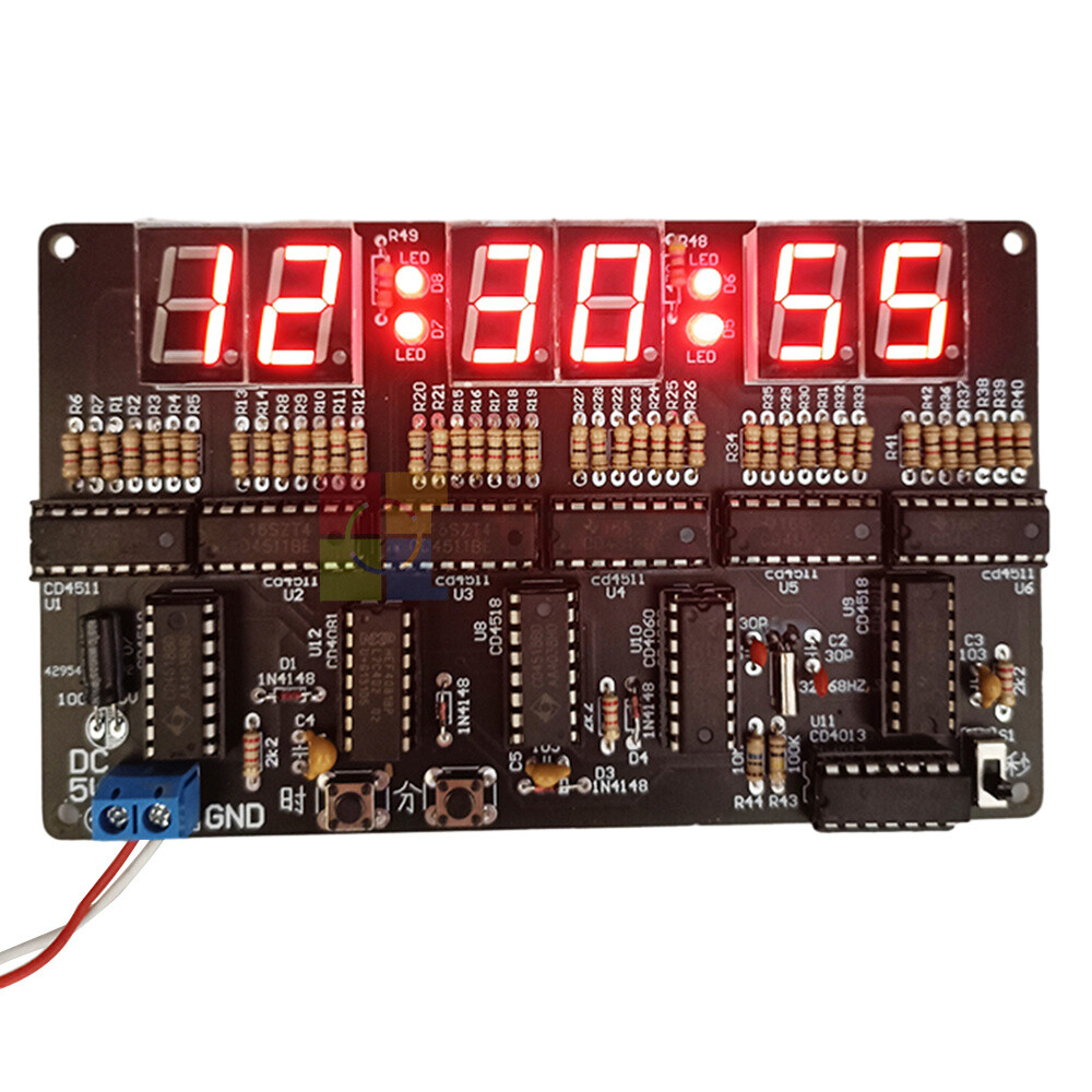 DC 4.5V-5.5V 6-bit Digital Circuit Clock Kit DIY Electronic Clock Teaching Kits