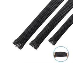 1~18mm Black 3 Weaves Wire Expandable Braided Cable Sleeving Nylon PET Harness