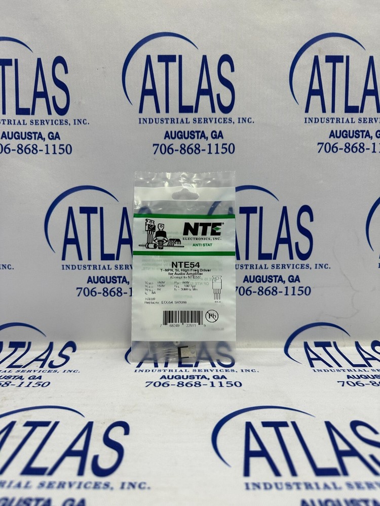 NTE NTE54 TRANSISTOR NPN SILICON 150V IC=8A TO-220 CASE HIGH FREQUENCY DRIVER