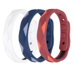 3PCS 0.5″x9″ Silicone Adjustable Anti Static Bracelet Red Blue White