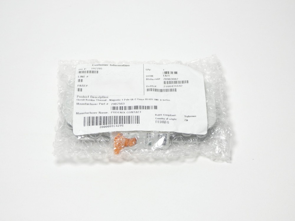 Phoenix Contact 2907563 Mini Circuit Breaker TMC 81C 06A MCB – NEW Surplus!